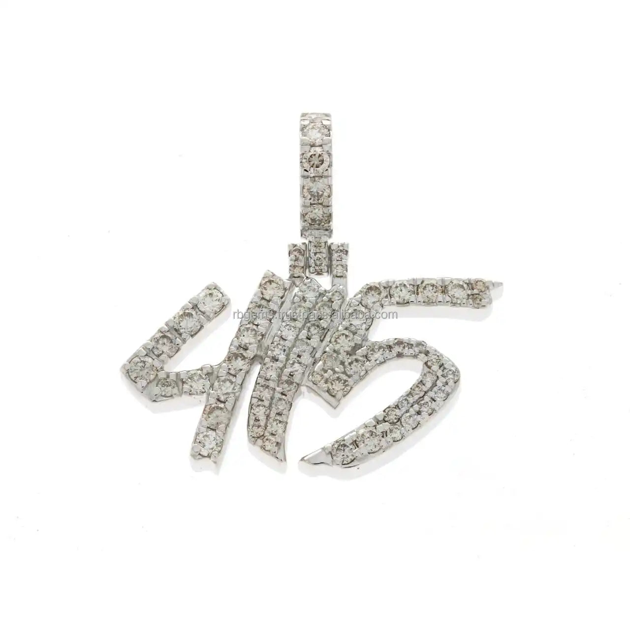 925 Sterling Silver Gold-Tone Iced-Out VVS Moissanite Number Pendant | Statue of Liberty Hip-Hop Charm