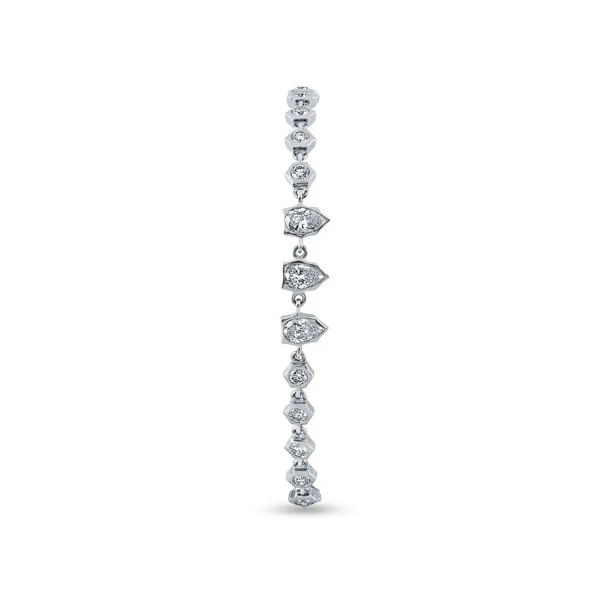 VVS Moissanite Hexagon Bezel Multi-Cut Tennis Bracelet 925 Sterling Silver Iced Out Portrait Shield Diamond Link Wristwear