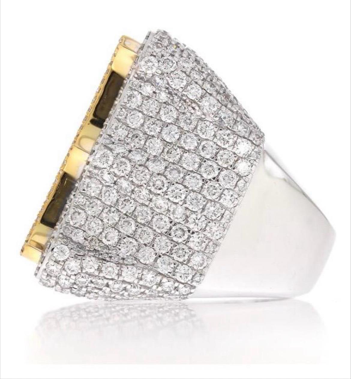 Iced Out VVS Moissanite "M" Initial Ring – Solid 925 Silver