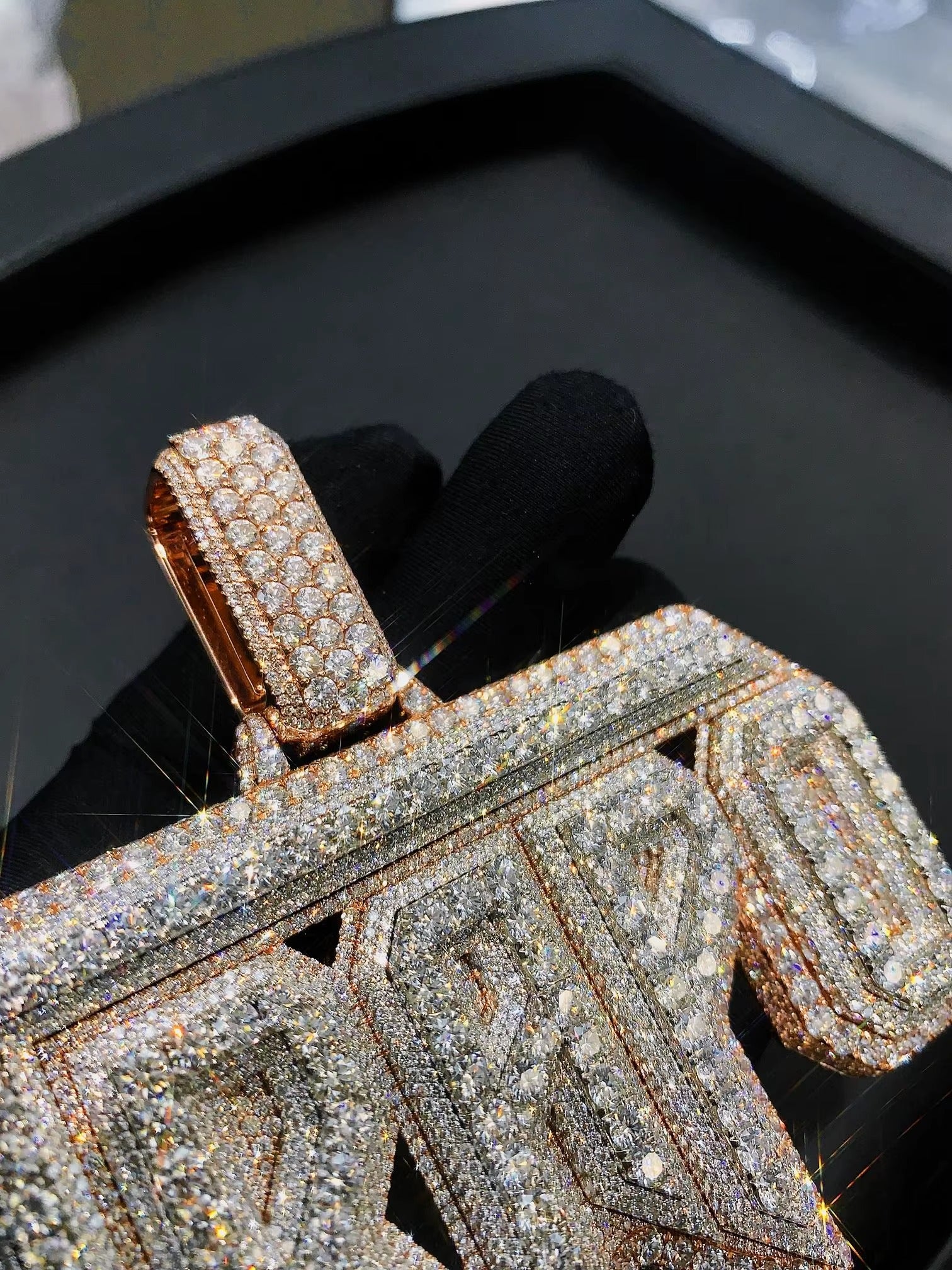 Custom TRAPO Letters Nameplate Pendant 925 Silver Rose Gold Lab Diamond Iced Out Hip Hop Charm