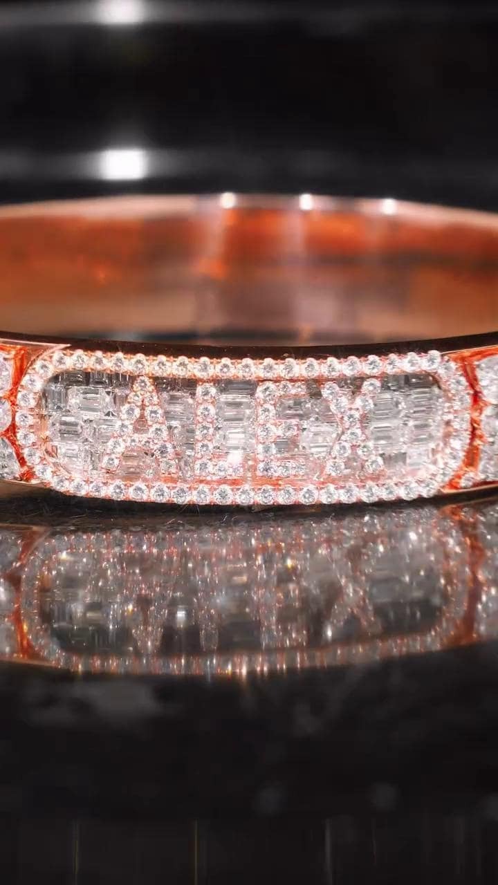 12mm Iced Out Moissanite Bangle Bracelet VVS Moissanite 925 Sterling Silver