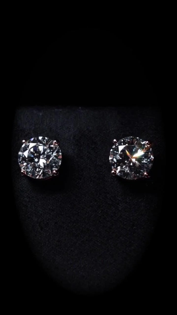 10mm Jumbo Moissanite Stud Earrings, D Color VVS1 Round Cut, 8 Carat 925 Sterling Silver or Solid 10K Gold