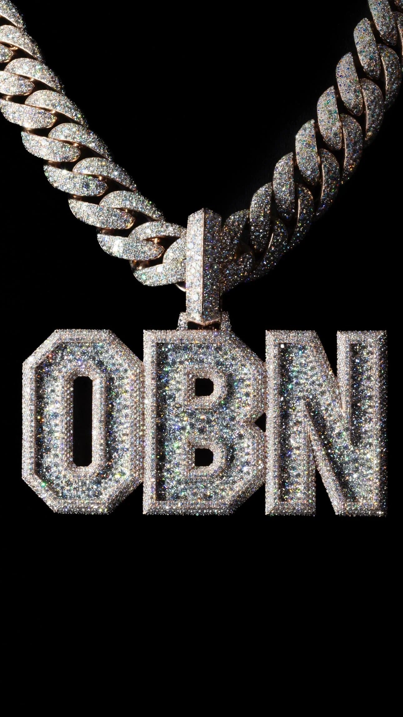 ustom Iced Out Letter Pendant 925 Silver Fully Customizable Initial Pendant