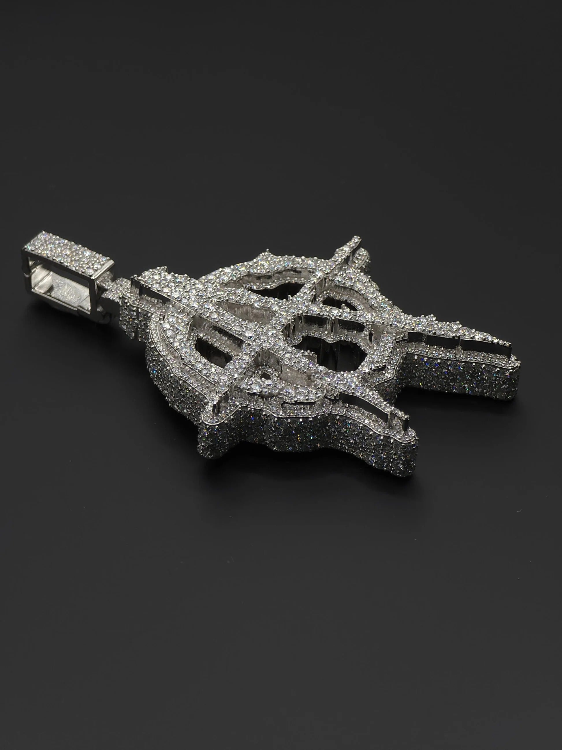 Anarchy A Pendant, 3D Iced Out Hip Hop Jewelry, Mosaic set Round Cut