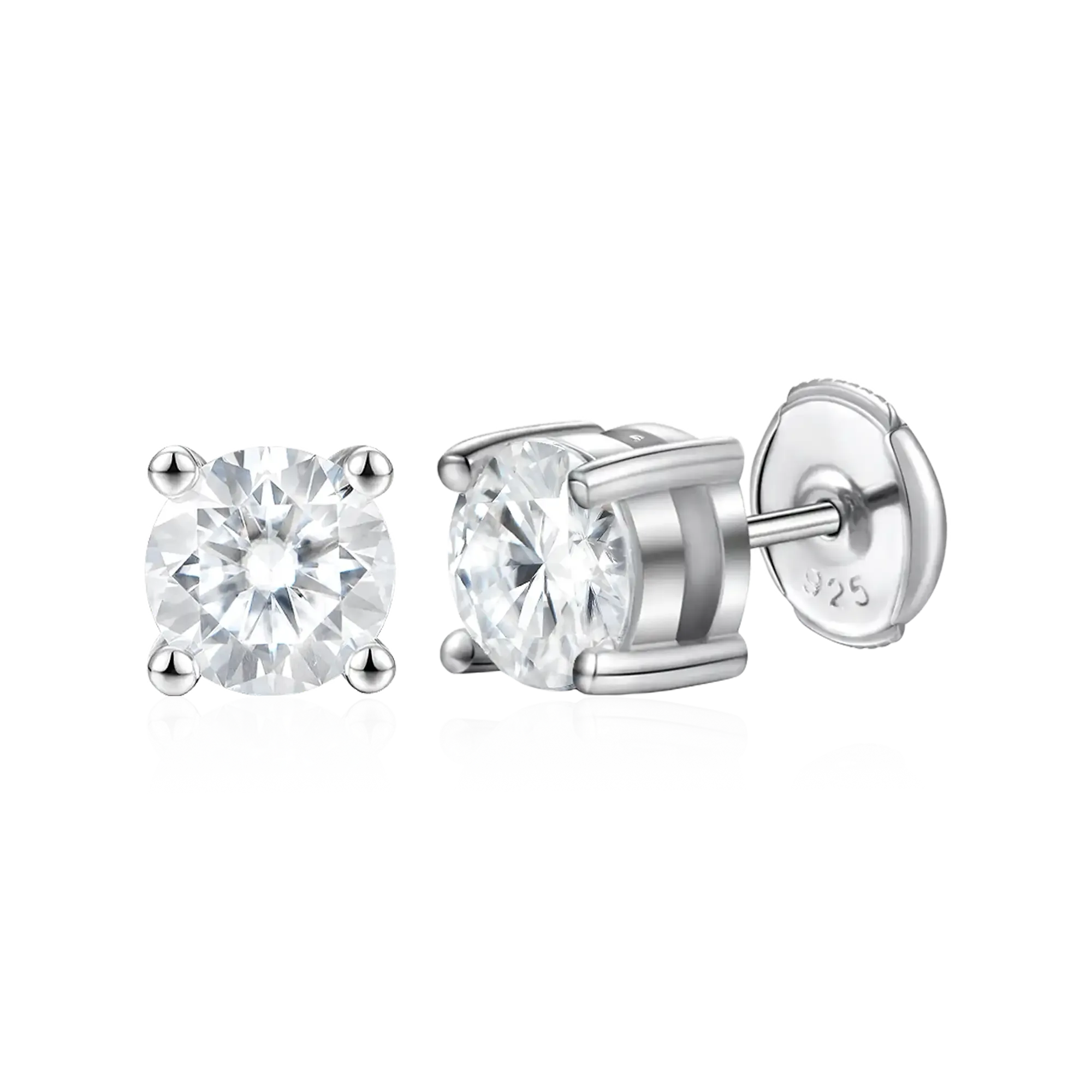 925 sterling silver Lab-Grown Diamond Ear Stud