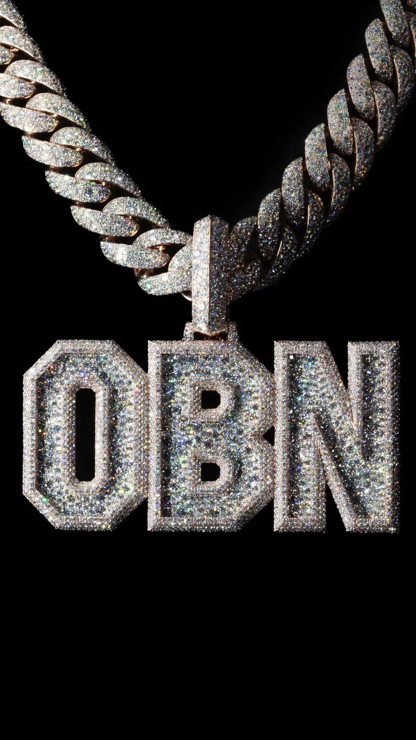 ustom Iced Out Letter Pendant 925 Silver Fully Customizable Initial Pendant