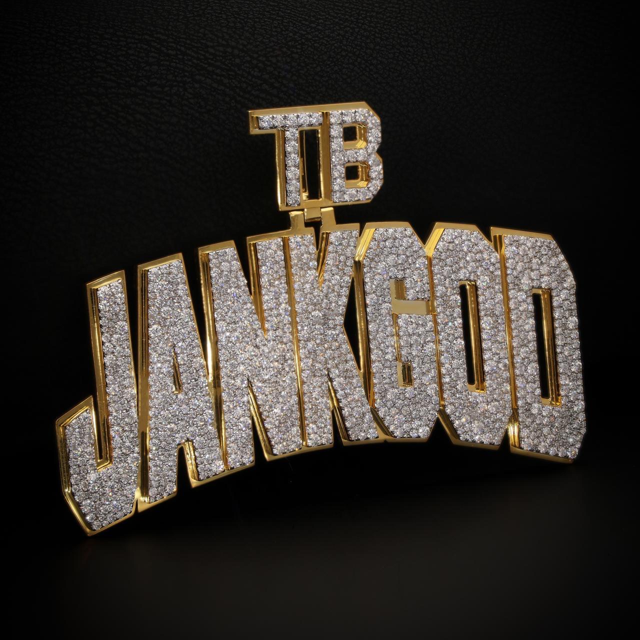 Custom VVS Moissanite "JANKGOD" Letter Pendant | 925 Sterling Silver Iced Out Hip Hop Jewelry