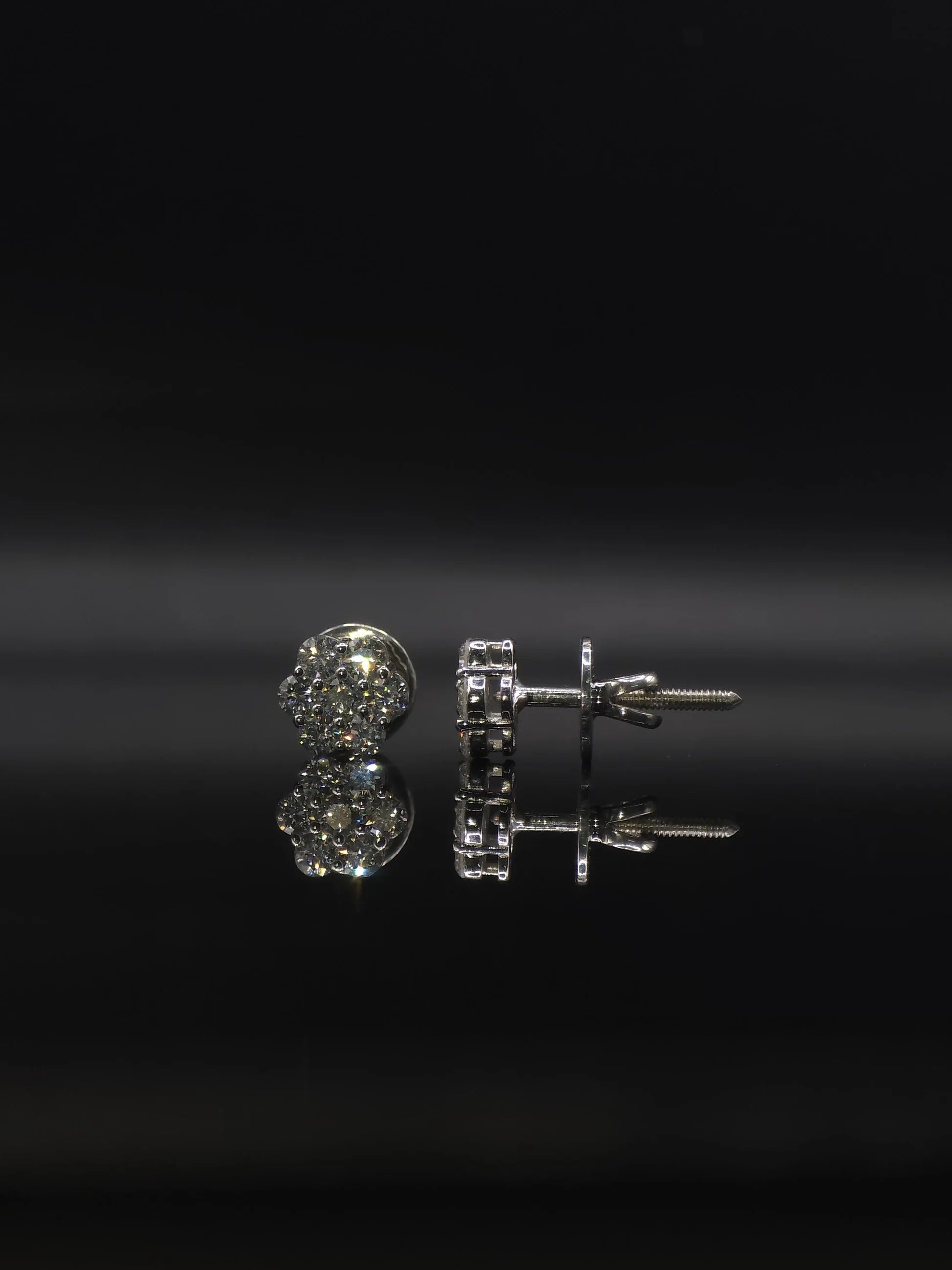 8mm Flower Set Moissanite Stud Earrings