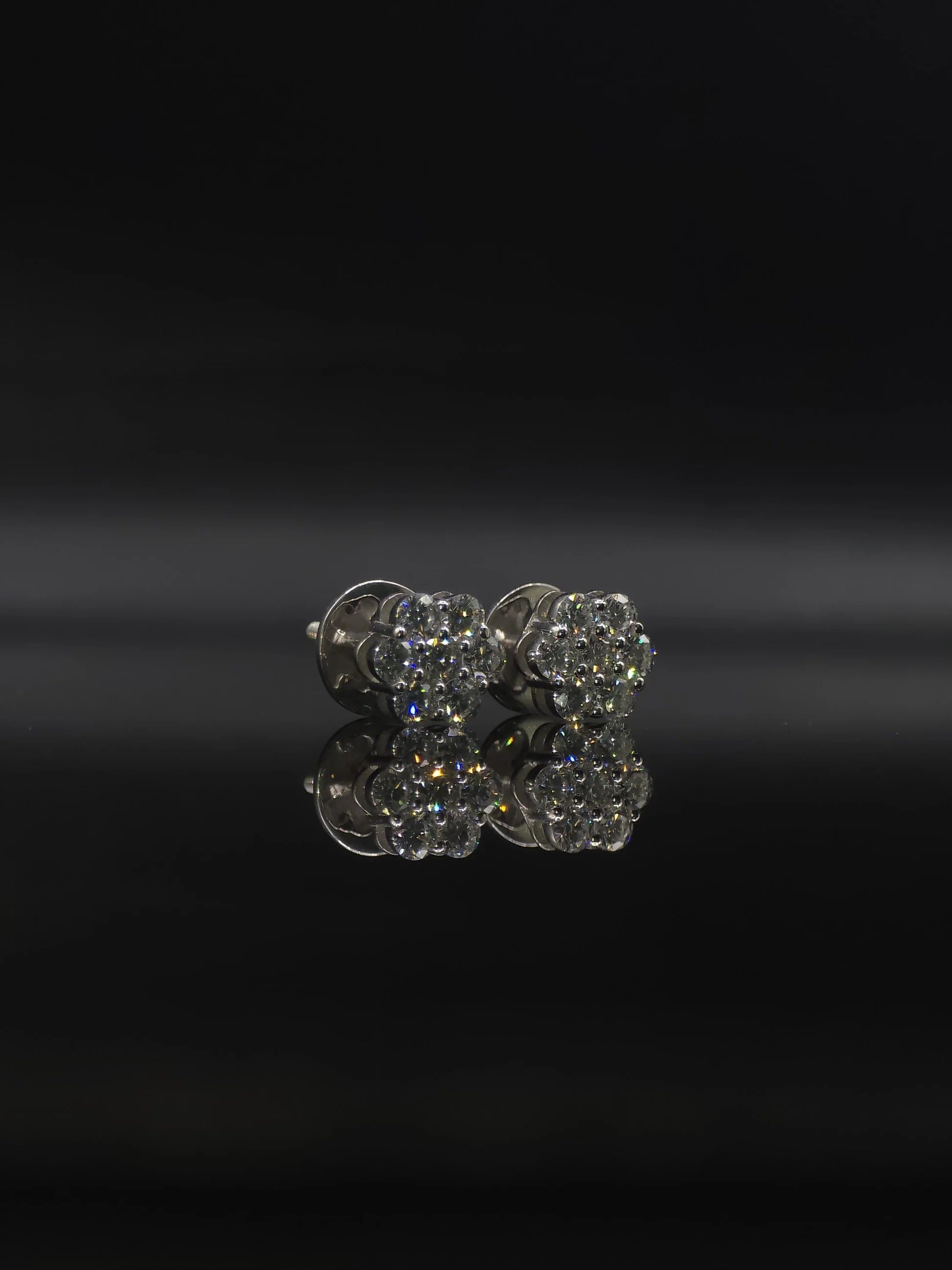 8mm Flower Set Moissanite Stud Earrings