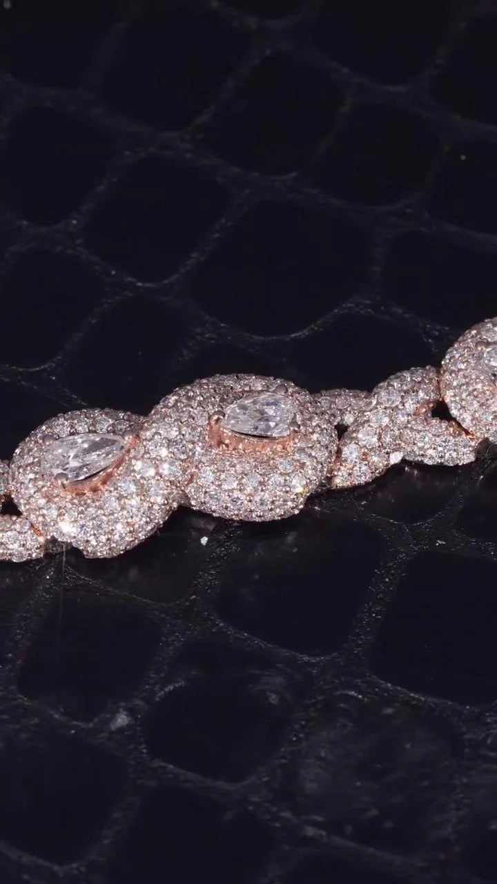 12mm Infinity X Pear Link Bracelet | VVS1 Moissanite Diamonds